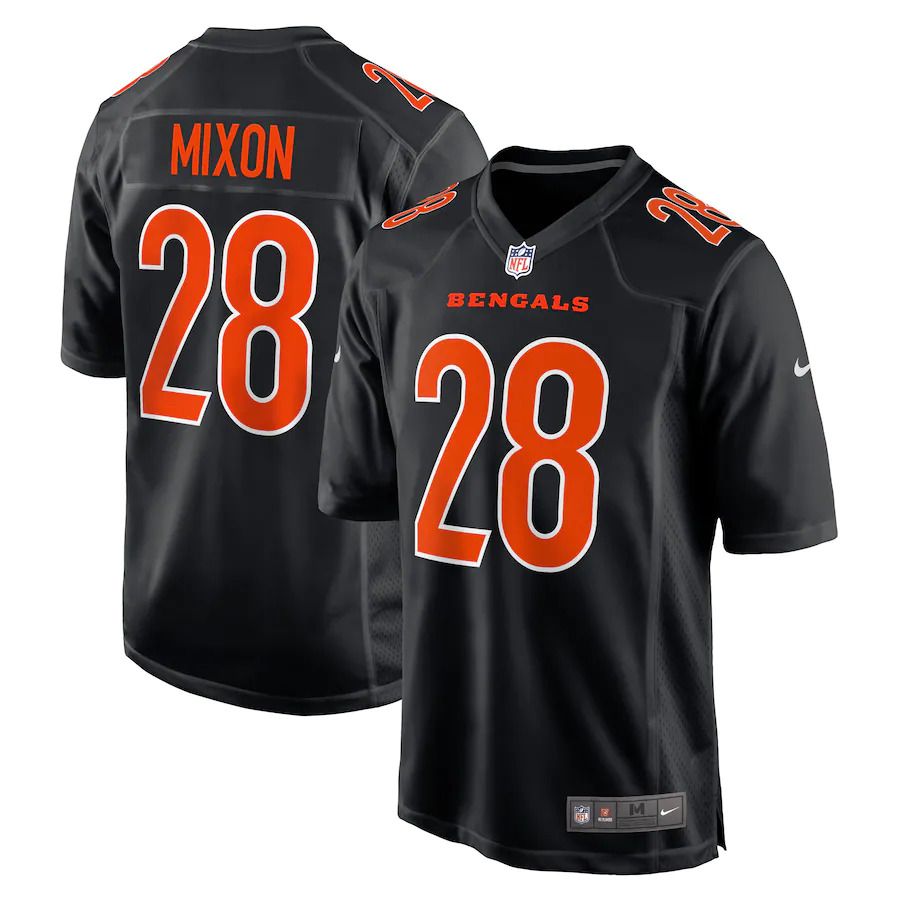 Men Cincinnati Bengals 28 Joe Mixon Nike Black Game Fashion NFL Jersey